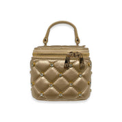 Gold Embellished Vanity Quilted Purse - doe a dear