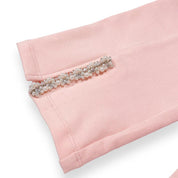 Embellished Front Slit Pants -Pink - doe a dear