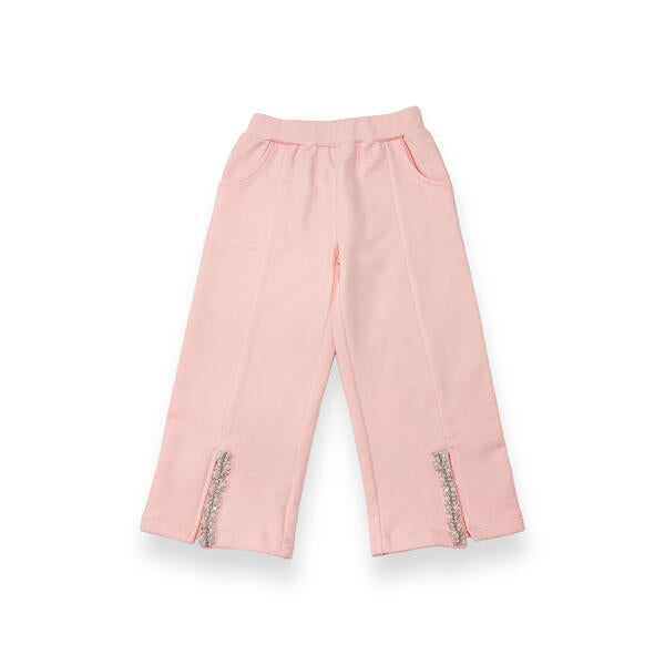 Embellished Front Slit Pants -Pink - doe a dear