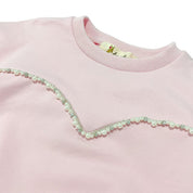 Mesh Slv Embellished Sweatshirt - Pink - doe a dear