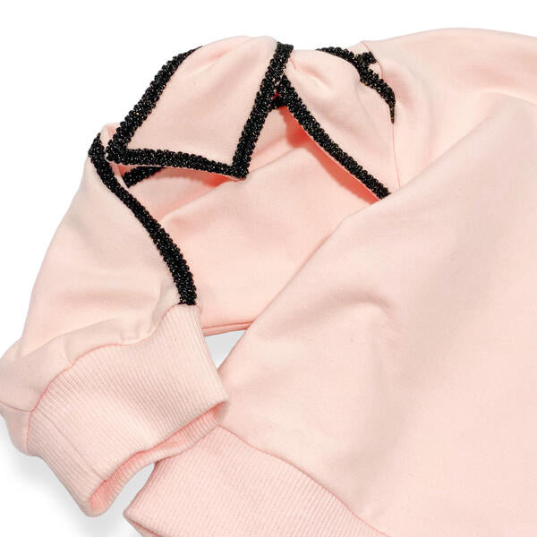 Bow Sleeve Sweatshirt - Pink - doe a dear