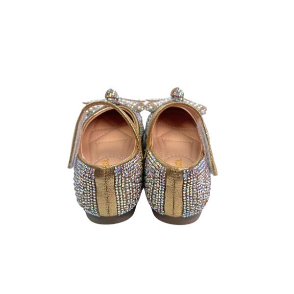 Pearl & Rhinestone Flat Shoes - Gold - doe a dear
