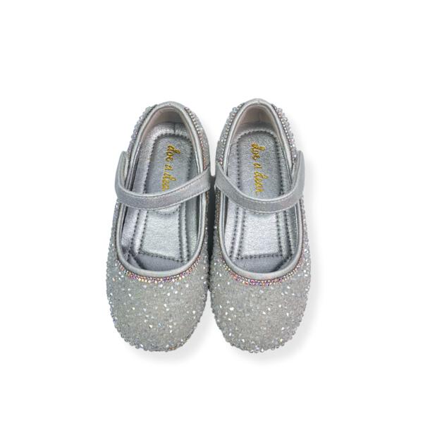 Bead Stone Flat Shoes - Silver - doe a dear