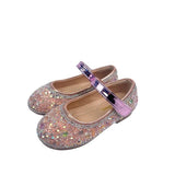 Clear Stone Flat Shoes in Pink