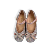 Pearl & Rhinestone Flat Shoes - Pink