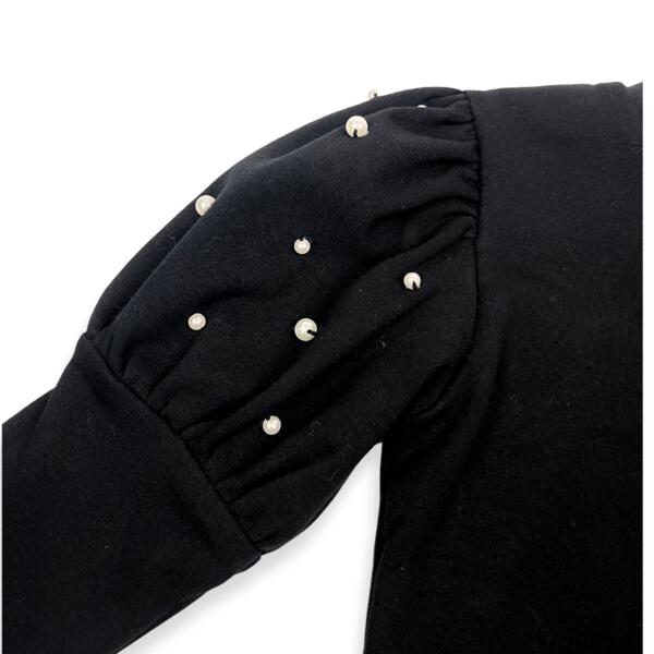 Pearl Stud Puff Slv Top - Black - doe a dear