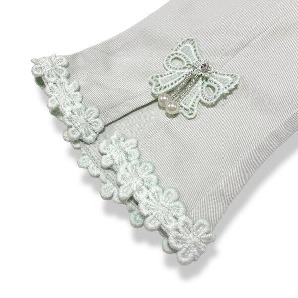 Green Bow & Lace Split Hem Pants - doe a dear