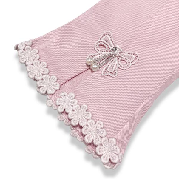 Pink Bow & Lace Split Hem Pants - doe a dear