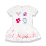 Pom Pom Mesh Hem T-shirt Dress