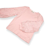 Lace & Pearl Accents Top - Pink