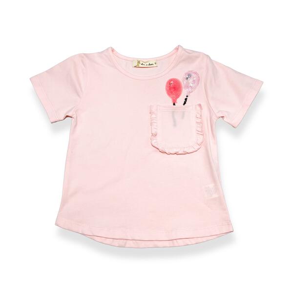 Round Neck Balloon Pocket High Low Tee - doe a dear