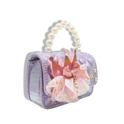 Crown Applique Shiny Quilted Purse - purple - doe a dear