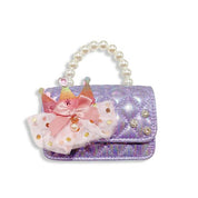 Crown Applique Shiny Quilted Purse - purple - doe a dear