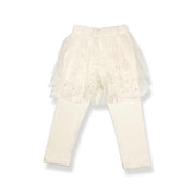 Pearl Accents Mesh Skeggings - Cream - doe a dear