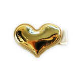 Metallic Heart Hair Clip - Gold