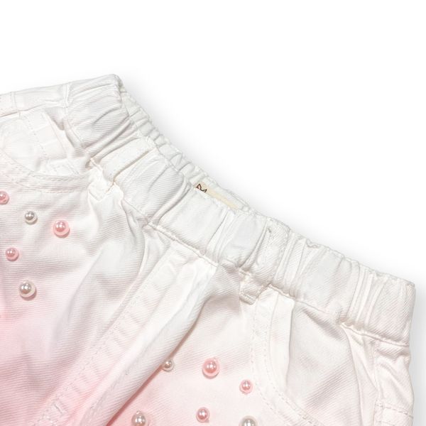 Dip Dye Pearl Stud Pink Denim Shorts