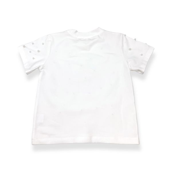 Pearl Stud Tee - white