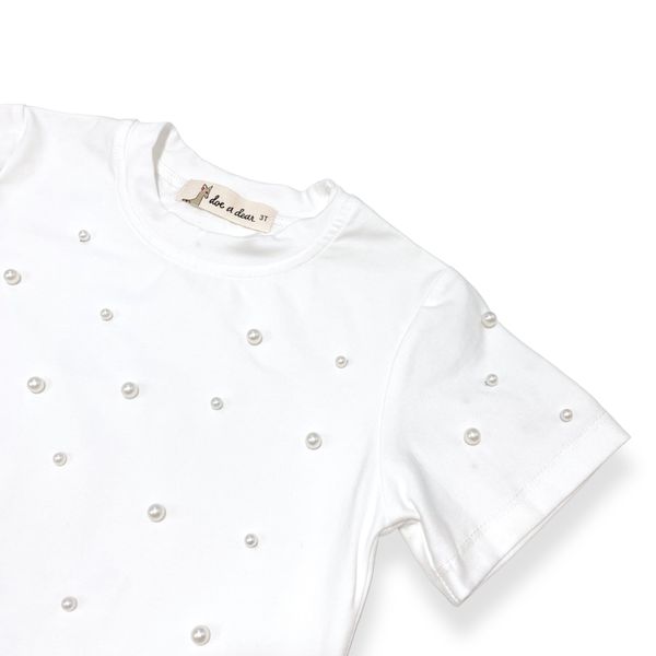 Pearl Stud Tee - white