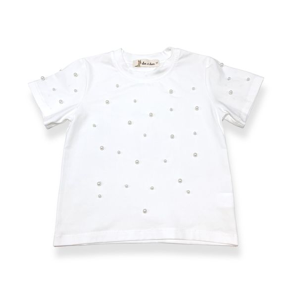 Pearl Stud Tee - white