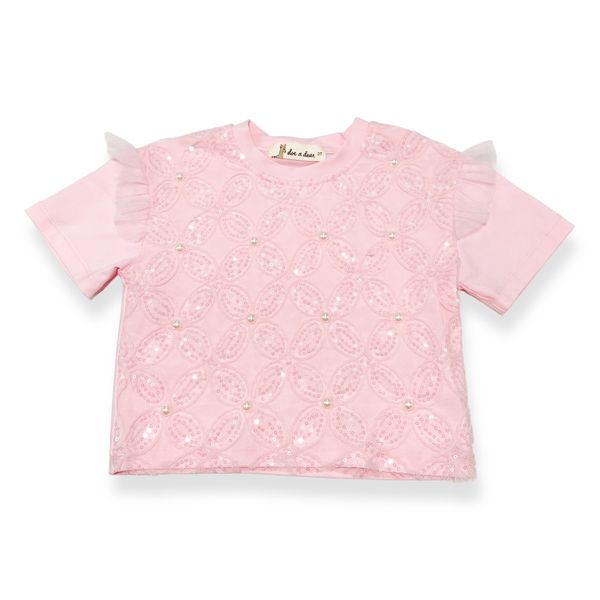 Sequin Floral Mesh Tee