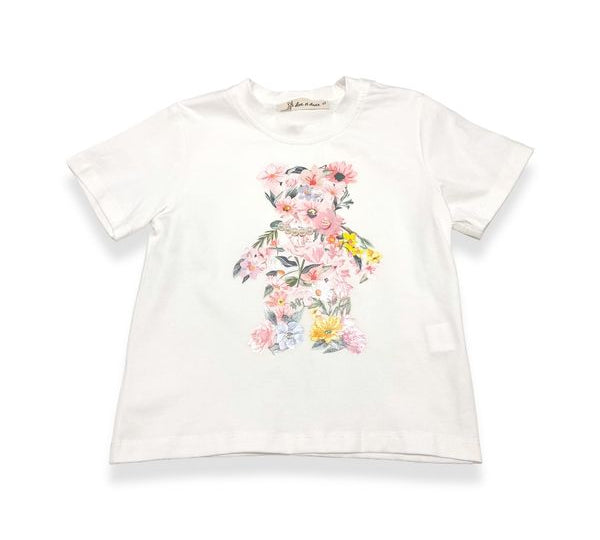 Floral Teddy Tee - white - doe a dear
