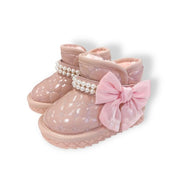 Pearl Strap Quilted Boots - Pink - doe a dear