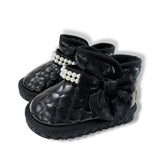 Pearl Strap Quilted Boots