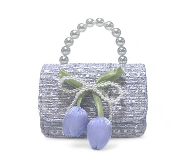 Lily & Bow Tweed Purse -purple - doe a dear