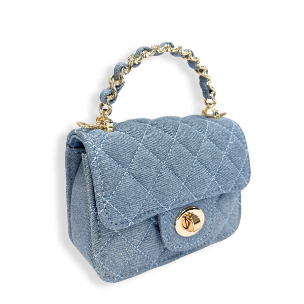 Sparkly Denim Quilted Purse - doe a dear