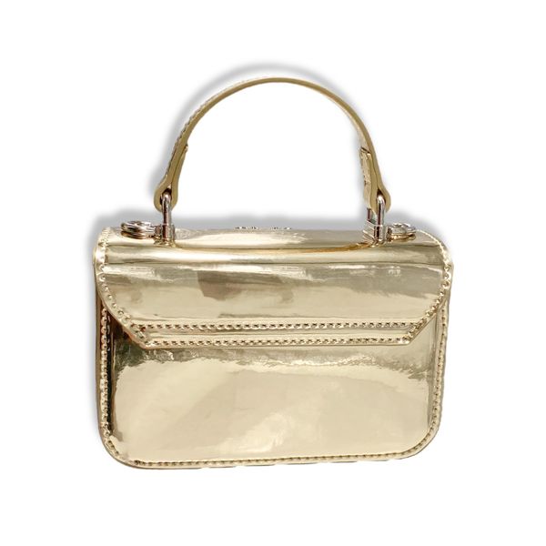 Rhinestone Decor Patent Purse - doe a dear