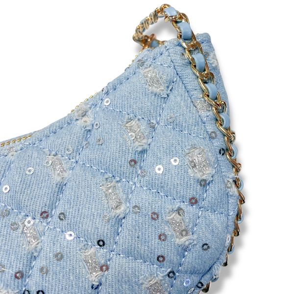 Denim Crescent Purse - doe a dear