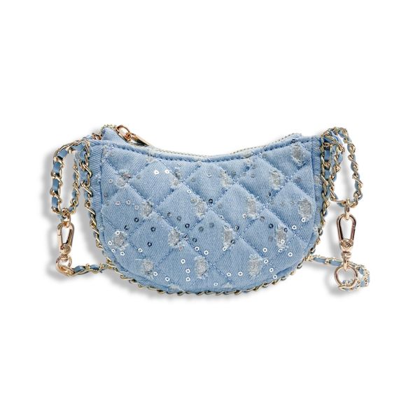 Denim Crescent Purse - doe a dear