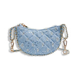 Denim Crescent Purse