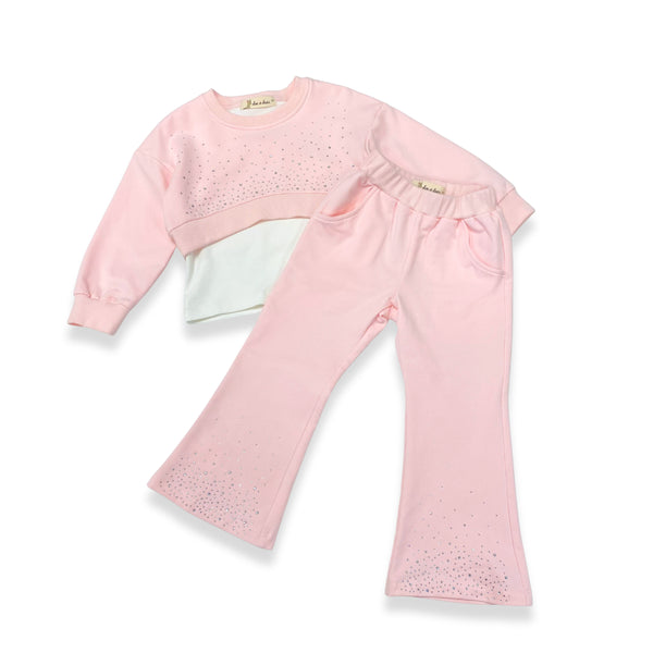 2-In-1 Silver Gem L/S Top Pink - doe a dear