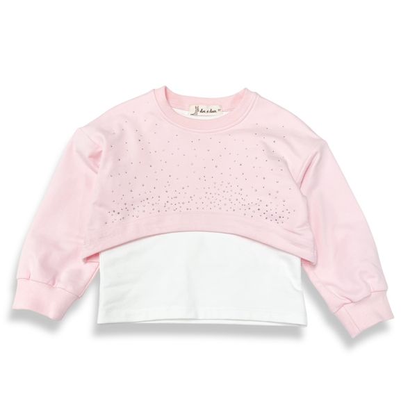 2-In-1 Silver Gem L/S Top Pink - doe a dear