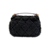 Sherpa Mixed Quilted Purse - Charcoal - doe a dear