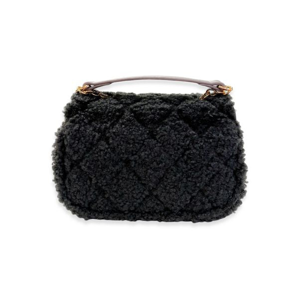 Sherpa Mixed Quilted Purse - Charcoal - doe a dear