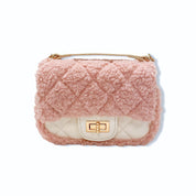 Sherpa Mixed Quilted Purse - Pink - doe a dear