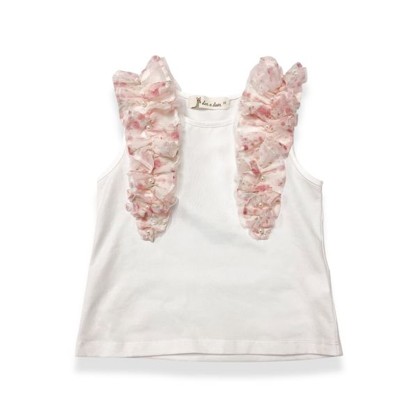 Floral Ruffle Trim Vest - doe a dear
