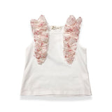 Floral Ruffle Trim Vest