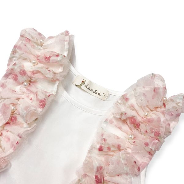 Floral Ruffle Trim Vest - doe a dear