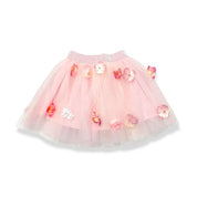 Floral Applique Mesh Layer Tutu - doe a dear