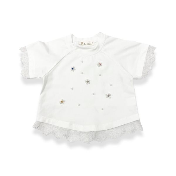 Lace Trim Embellish Tee - doe a dear