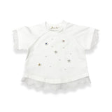 Lace Trim Embellish Tee