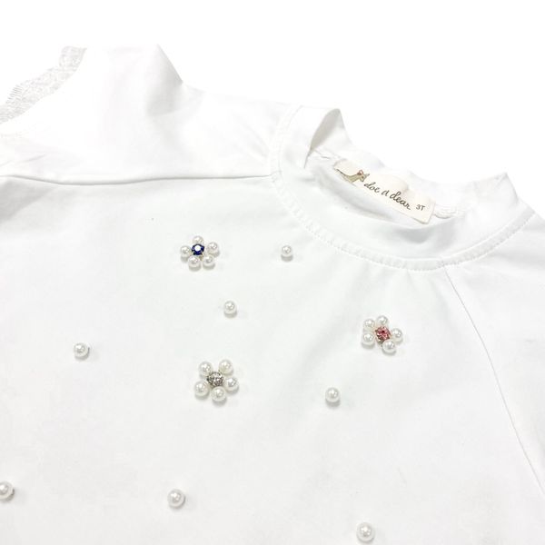 Lace Trim Embellish Tee - doe a dear