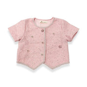 Floral Embellish Short Slv Tweed Jacket - Pink - doe a dear