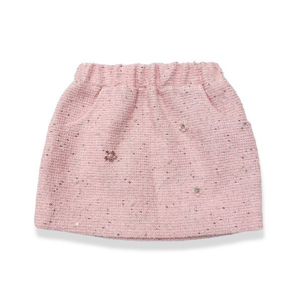 Floral Embelish Tweed Skirt Pink - doe a dear