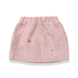 Floral Embelish Tweed Skirt Pink