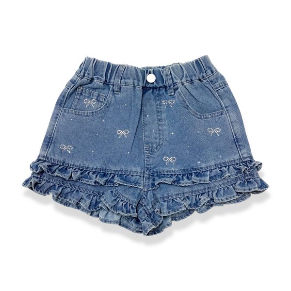 Rhinestone Bows Denim Shorts - doe a dear