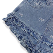 Rhinestone Bows Denim Shorts - doe a dear